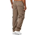 thumbnail image 3 of Domuza Cotton Blend Cargo Pants Men Casual Stretch Pants New Fashion Outdoor Hiking Work Trousers with Multi Pockets Khaki 3XL, 3 of 5