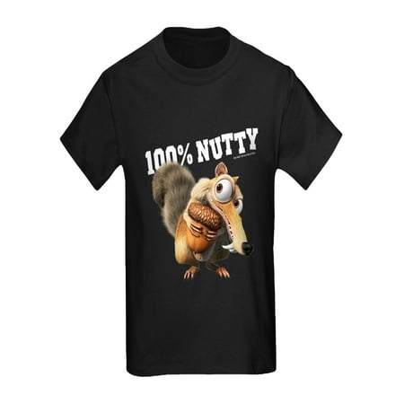 Scrat Ice Age - CafePress - Ice Age Scrat 100% Nutty - Kids Dark T-Shirt
