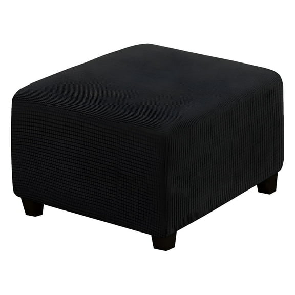 LAMIRO Stretch Square Ottoman Slipcover Footstool Cover Furniture Protector Ottoman Cover Size Large&Extra Large