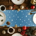 thumbnail image 5 of Blue Snowman Christmas Dresser Scarf Farmhouse, Dining Table Decorations for Wedding/Parties, Gifts Xmas Tree Winter Snowflake Table Runner 60 Inches Long for Kitchen Dining, 13 x 60 In, 5 of 9