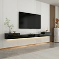 thumbnail image 2 of KULAGAGA Floating TV Stand Media Console with 5 Drawers and Led Lights for Living Room, Black, 2 of 6