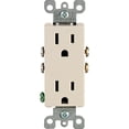 thumbnail image 1 of Enchufe Dúplex Decora Leviton S06-05325-0TS, color almendra claro, 15 A, 125 V, 1 of 5