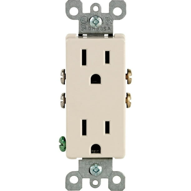 Enchufe Dúplex Decora Leviton S06-05325-0TS, color almendra claro, 15 A, 125 V