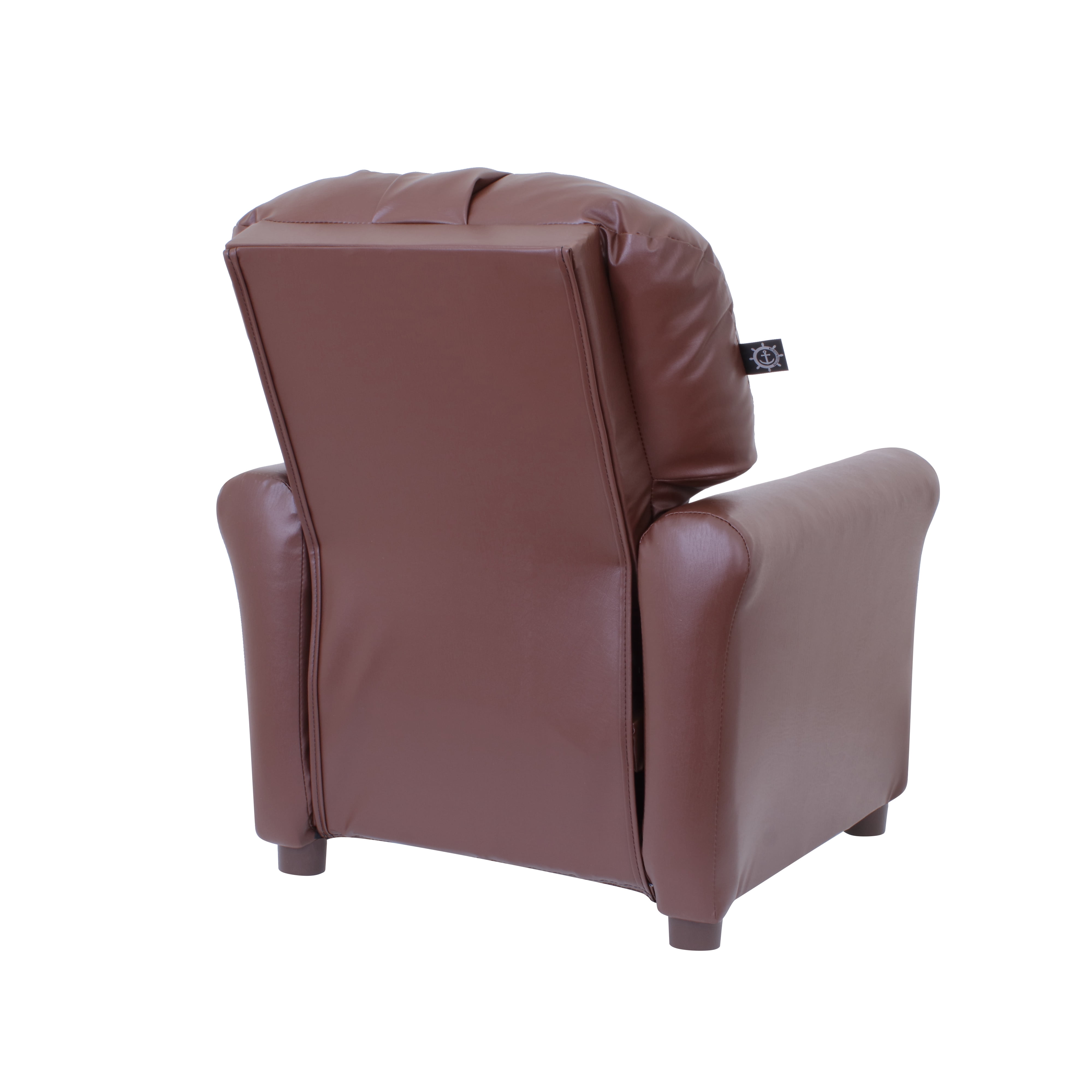 The Crew Furniture Traditional Kids Recliner, Toddler Ages 1-5, PU Faux Leather Brown
