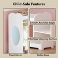 thumbnail image 4 of Kids Storage with Mirror and Hooks,Wooden Dress Up Clothes Rack with Hanging Rod,3 Side Hooks,Storage Shelves and Top Shelf,Toddler Costume Organizer for Playroom,Bedroom,Nursery,White, 4 of 7