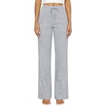 thumbnail image 4 of Lenpel Womens Summer Pants Fashion High Waist Lounge Trousers with Pockets Straight Leg Business Casual Work Slacks, 4 of 7