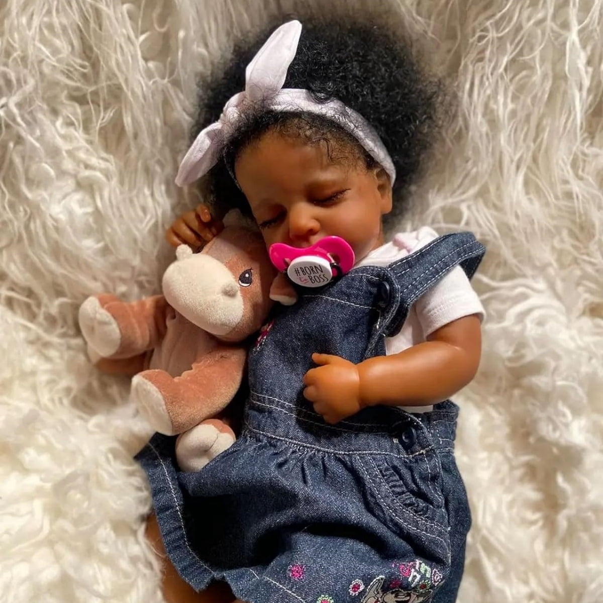 Reborn Baby Dolls Black 20 inch African American Newborn Baby Girl Doll Soft, Realistic Newborn Baby Doll, Waterproof, Poseable with Accessories Gift for Kids Age 3+