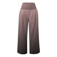 thumbnail image 4 of hotojiny Wide Leg Linen Pants for Women Elastic High Wasited Baggy Palazzo Pants Pull On Lounge Trousers with Pockets, 4 of 5