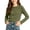 Army Green-18, variant on Ugoldhm Girls Waffle Knit Henley Long Sleeve Tops 3 Buttons Crew Neck Slim Fit Soft Casual Basic Tees