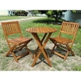thumbnail image 3 of 3 Brown Wood Patio Bistro - Foldable Outdoor Furniture Brown, Chairs & Table, 3 of 7