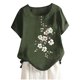 thumbnail image 1 of Camisas de Manga Corta para las Mujeres Blusas de Impresión Casual Botón Cuello Redondo, Top de Verano Ligero para el Día Y el Trabajo, 1 of 4