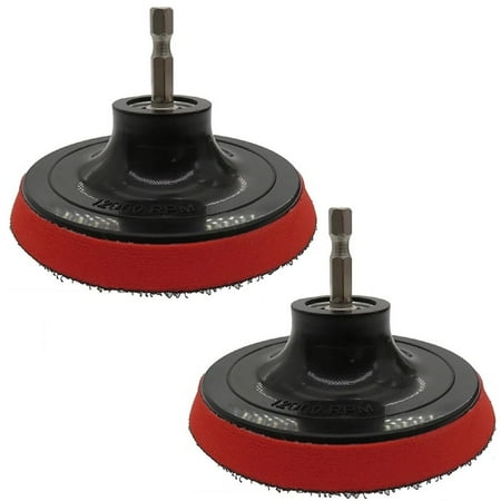 

2PCS 4In Hook and Loop Buffing Pad Backing Pad with M10 Drill Adapter 6.35mm Hex