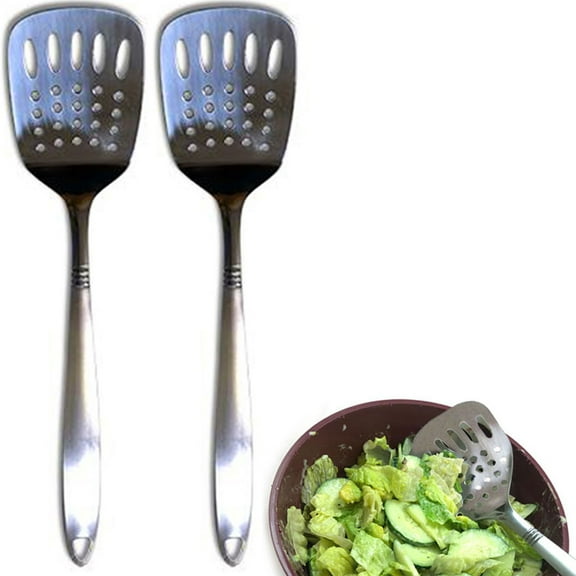 2 Stainless Steel Slotted Serving Spatula Cooking Utensil Kitchen Tools Flatware