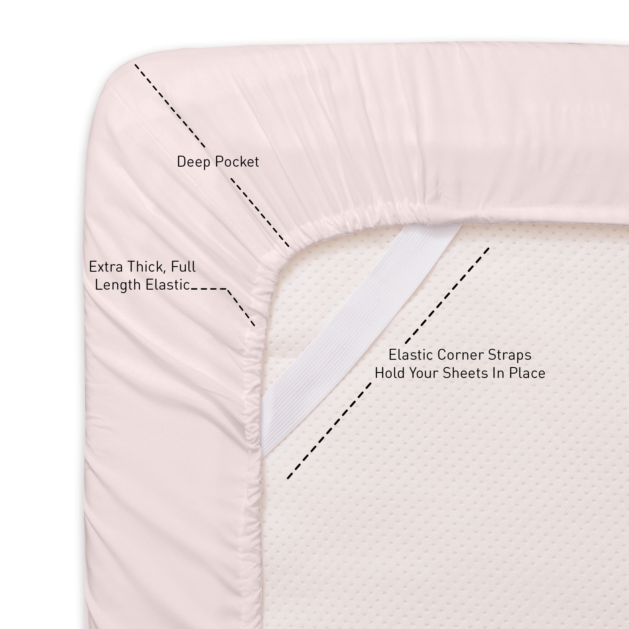 Sweet Home Collection 1800 Series Bed Sheets - Extra Soft Microfiber Deep Pocket Sheet Set - Pale Pink, Twin