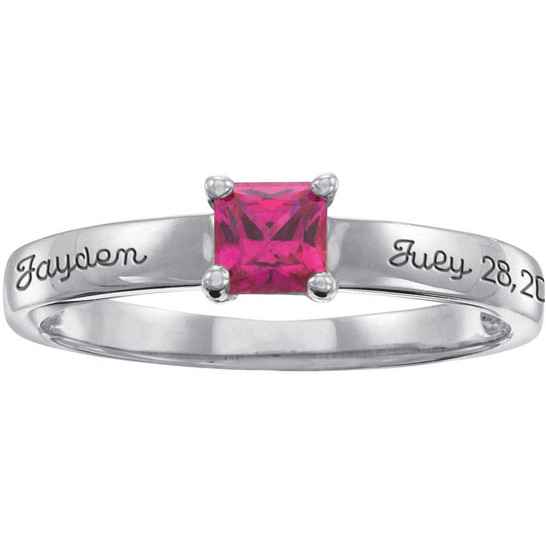 Personalized Family Jewelry Princess Stacking Ring available in Sterling Silver