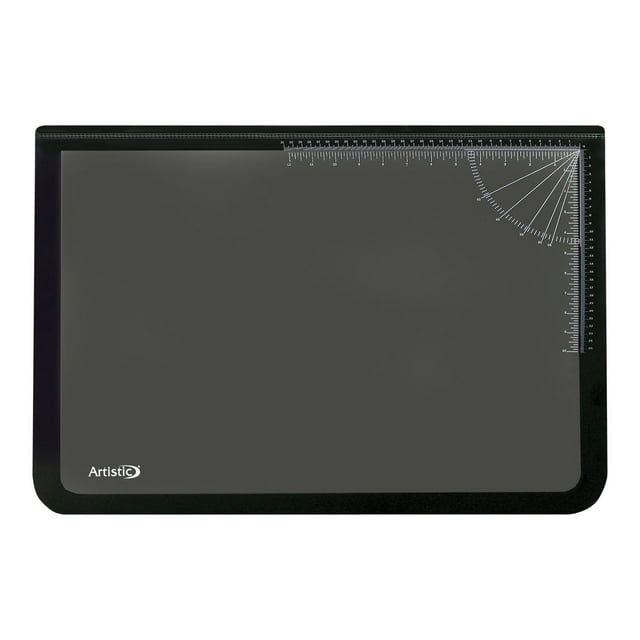 Lift-Top Pad Desktop Organizer with Clear Overlay, 31 x 20, Black (AOP41200S)