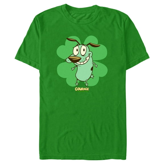 Men's Courage the Cowardly Dog St. Patrick’s Day Clover Graphic Tee Kelly Green Small