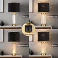 thumbnail image 3 of 25" Morden Table Lamps Set of 2 with USB A+C Ports and Night Light, Unique Star Hallow Black Shade Lamp for Bedroom,Living Room (Bulb Included), 3 of 8