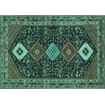 thumbnail image 1 of Ahgly Company Machine Washable Indoor Rectangle Persian Turquoise Blue Traditional Area Rugs, 2' x 3', 1 of 4