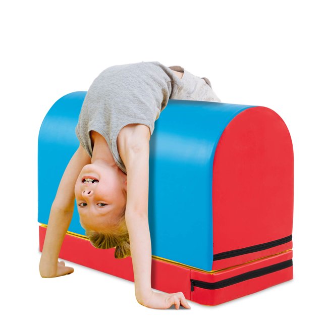 Costway Mailbox Tumbling Mat Gymnastics Vaulting Box with Detachable Mat & Carrying Handle Red