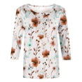 thumbnail image 5 of Fall Tops for Women Shirts Fall Casual T Shirts for Women 3/4 Sleeve Womens Blouse My Orders Trending Gifts, 5 of 5