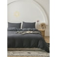 thumbnail image 2 of Navy Blue Bedding Sets King Dark Blue Duvet Cover Set Solid Pattern Washed Microfiber, No Filling, 2 of 9