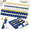 Navy Blue,White-50, variant on 50 Pre-rolled Cutlery Set With Napknavy Blue White