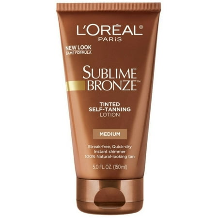 3 Pack - L'Oreal SUBLIME BRONZE Tinted Self-Tanning Lotion Medium Natural Tan 5 (Best Tanning Products For Pale Skin)