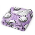 thumbnail image 3 of Golf Ball Purple Throw Blanket, Gifts For Men Women, Soft Warm Cozy Lightweight Fleece Throw Blankets Sherpa Fuzzy Stuff For Bed Sofa Couch Chair 50"X40", 3 of 7