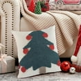 thumbnail image 4 of Moocorvic Christmas Red Pillow Covers 18x18, Velvet Embroidered Winter Decorative Cushion Covers for Couch Sofa Bed, 4 of 7