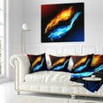 thumbnail image 3 of Designart Fire and Water - Contemporary Throw Pillow - 16x16, 3 of 5