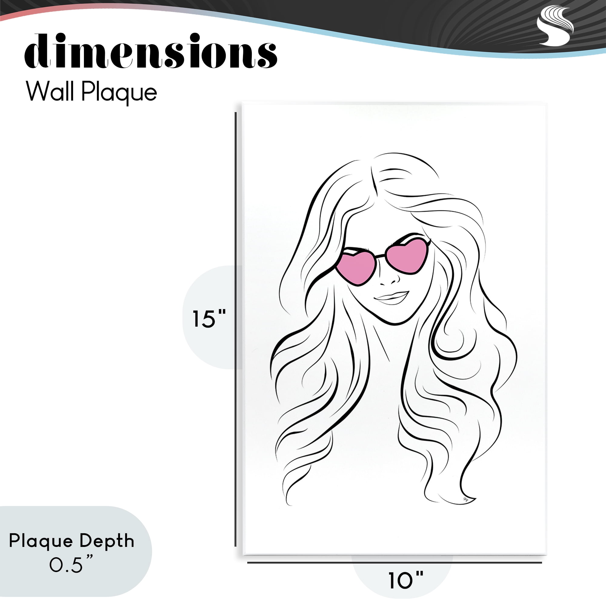Stupell Industries Leila Pink Heart Sunglasses Wall Plaque Art, design by Martina Pavlova