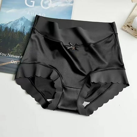 Limited Stock Available: No Show Underwear  Pack de Bragas para Mujer  Sexy Lace High Waisted Women Solid Comfort Underwear Skin Friendly Briefs Panty Intimates SOPATENOR Black M