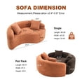 thumbnail image 2 of S-Curved Chenille Sectional Sofa with Dual-Depth Seating, 66.9" Modern Loveseat Couch with Pillows, Modular Sofa Couch, Comfy Luxury Floor Sofa for Apartment, Living Room, Office, Coral, 2 of 9