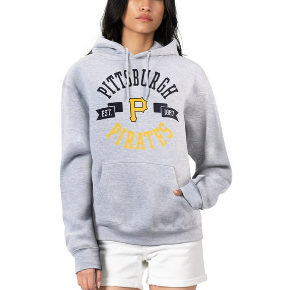 Women's G-III 4Her by Carl Banks Heather Gray Pittsburgh Pirates City Graphic Pullover Hoodie
