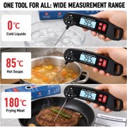 YTAKY Meat Thermometer, Instant Read Digital Meat Thermometer Waterproof -58 to 572°F with Backlight, Black
