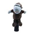 thumbnail image 1 of Funda de cabeza de palo de golf con forma de animal, regalo de golfista de peluche, funda de madera que reemplaza a la elegante chimpancés, 1 of 9