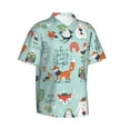 thumbnail image 3 of Xecao Christmas Winter Animals print Hawaiian shirt - a stylish short-sleeve button-down for men, perfect for casual beach and tropical outings., 3 of 9