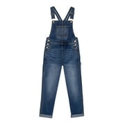 Wonder Nation Girls Roll Cuff Overalls, Sizes 4-18 & Plus