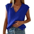 thumbnail image 2 of WTXUE Oversized Cable Knit Sweater Vest for Women V Neck Ribbed Sleeveless Soft Casual Loose Fit Pullover Sweater Tank Top Solid Color Tunic Sweaters Blue Xxl, 2 of 6