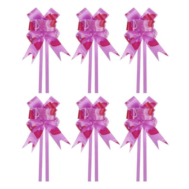 Unique Bargains 8' Pull Bows Gift Wrapping Pull Bow Heart Pattern Baskets Present Bows Knot Ribbon Rose Red 100 Pcs