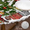 thumbnail image 3 of Red Plaid Christmas Round Tablecloth, Fitted Table Cover with Elastic for 36"-44" Round Tables, Gnomes Xmas Tree Snowflake Winter Gifts Table Cloth Outdoor Indoor Dinning Party Waterproof Tablecloths, 3 of 7