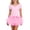 E052-Pink, variant on Girls Summer Solid Round Neck Short Sleeve Bowknot Ballet Dress, Fashion Fitted Dance Leotard, Casual Soft Short Skirt for 3-13 Years Old Children