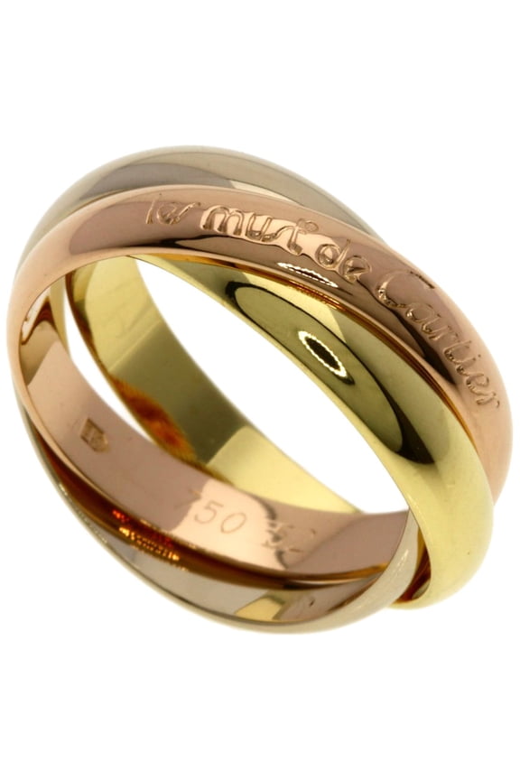 Pre-Owned Cartier Trinity #52 Ring - 18K Yellow Gold/18K White Pink Gold Women's CARTIER