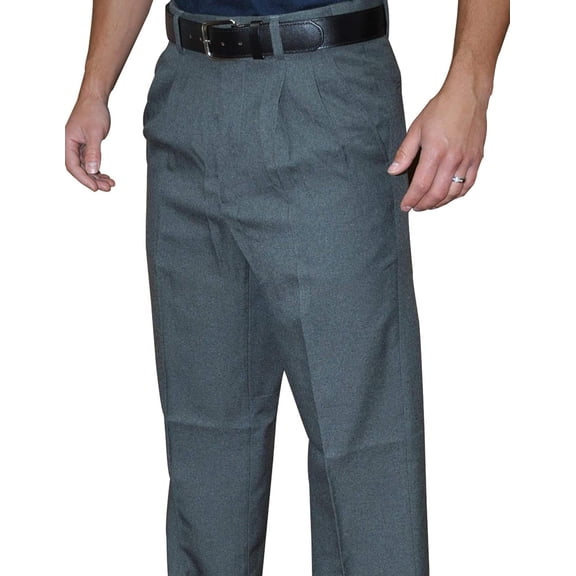 Smitty | BBS-376 | Pleated Plate Pants w/Expander Waist Band | Baseball Softball | Umpire's Choice! (Charcoal Gray, 36)