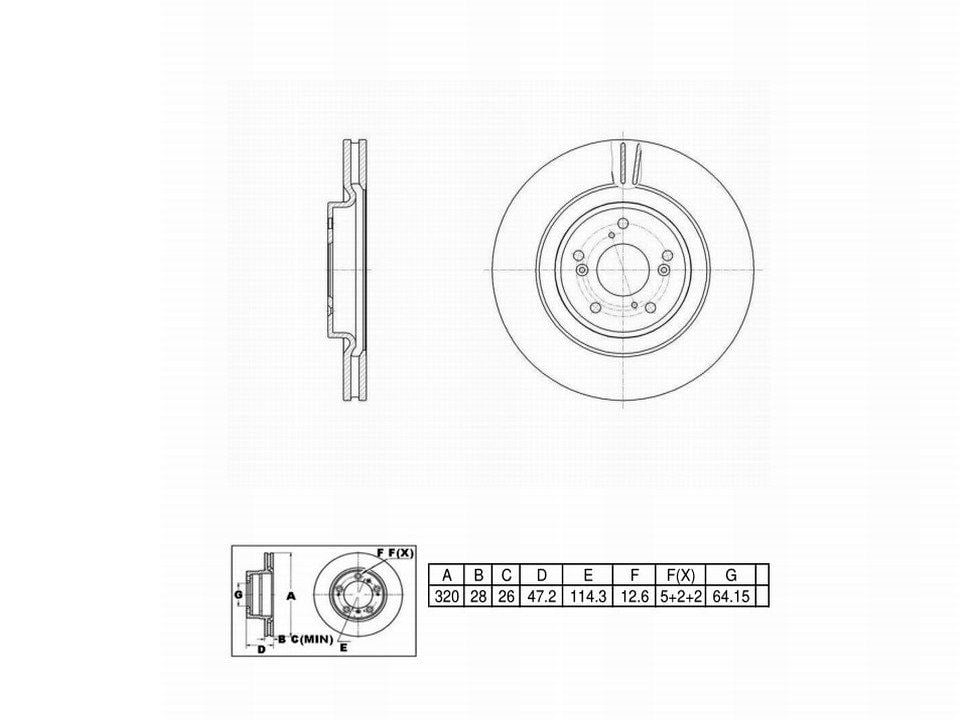 Winstop Brake Rotor, Front WS256052, Honda CR-V 2022-2020
