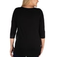 thumbnail image 2 of 24seven Comfort Apparel Plus Size Criss Cross Round Hemline Tunic Top, 2 of 4