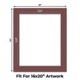 thumbnail image 2 of Maroon Red Picture Frame Mat for 20x24 Frames - Fits 16x20 Photos - 1 Mat, 2 of 7
