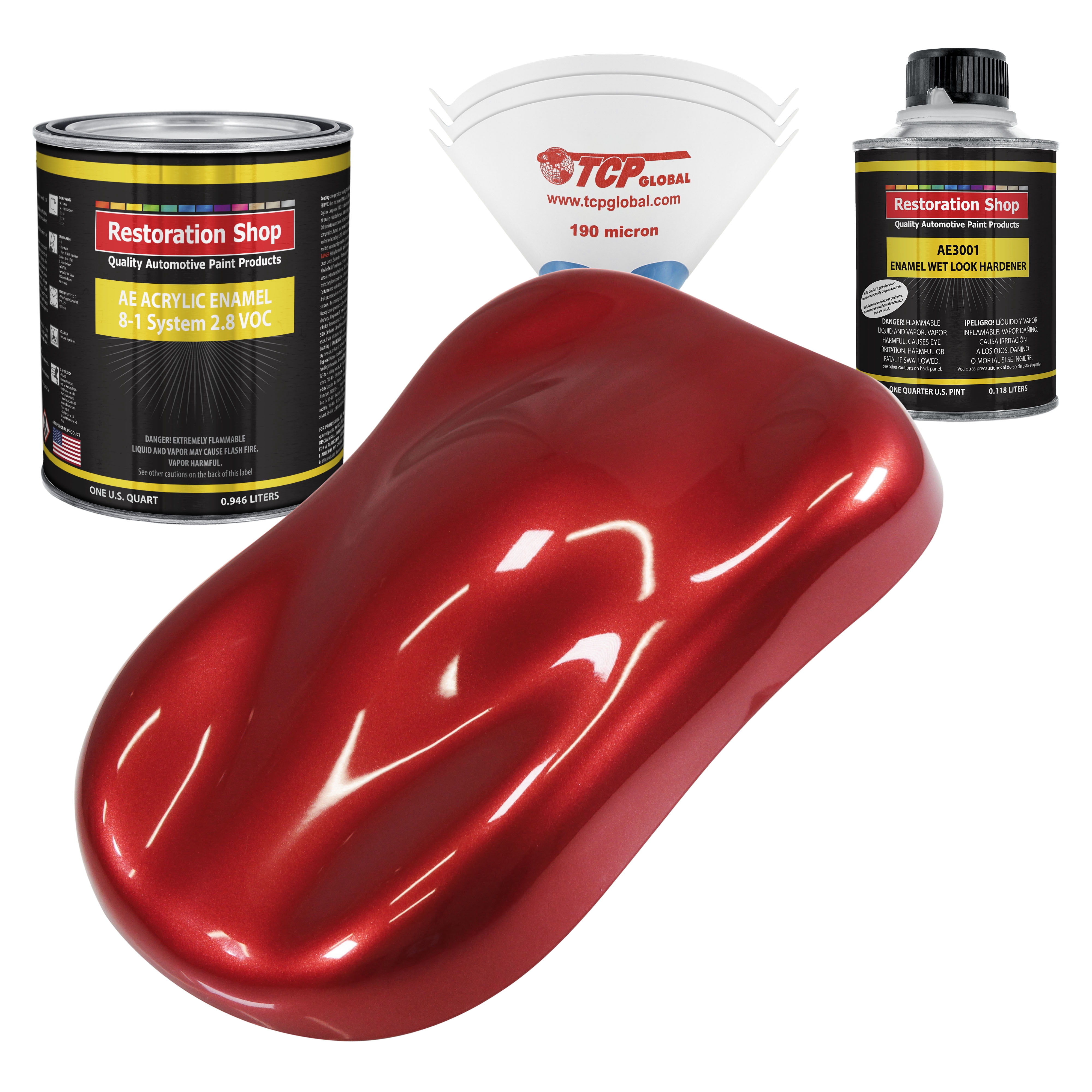 Restoration Shop Firethorn Red Pearl Acrylic Enamel Auto Paint Complete Quart Paint Kit Single Stage High Gloss Walmart Com Walmart Com