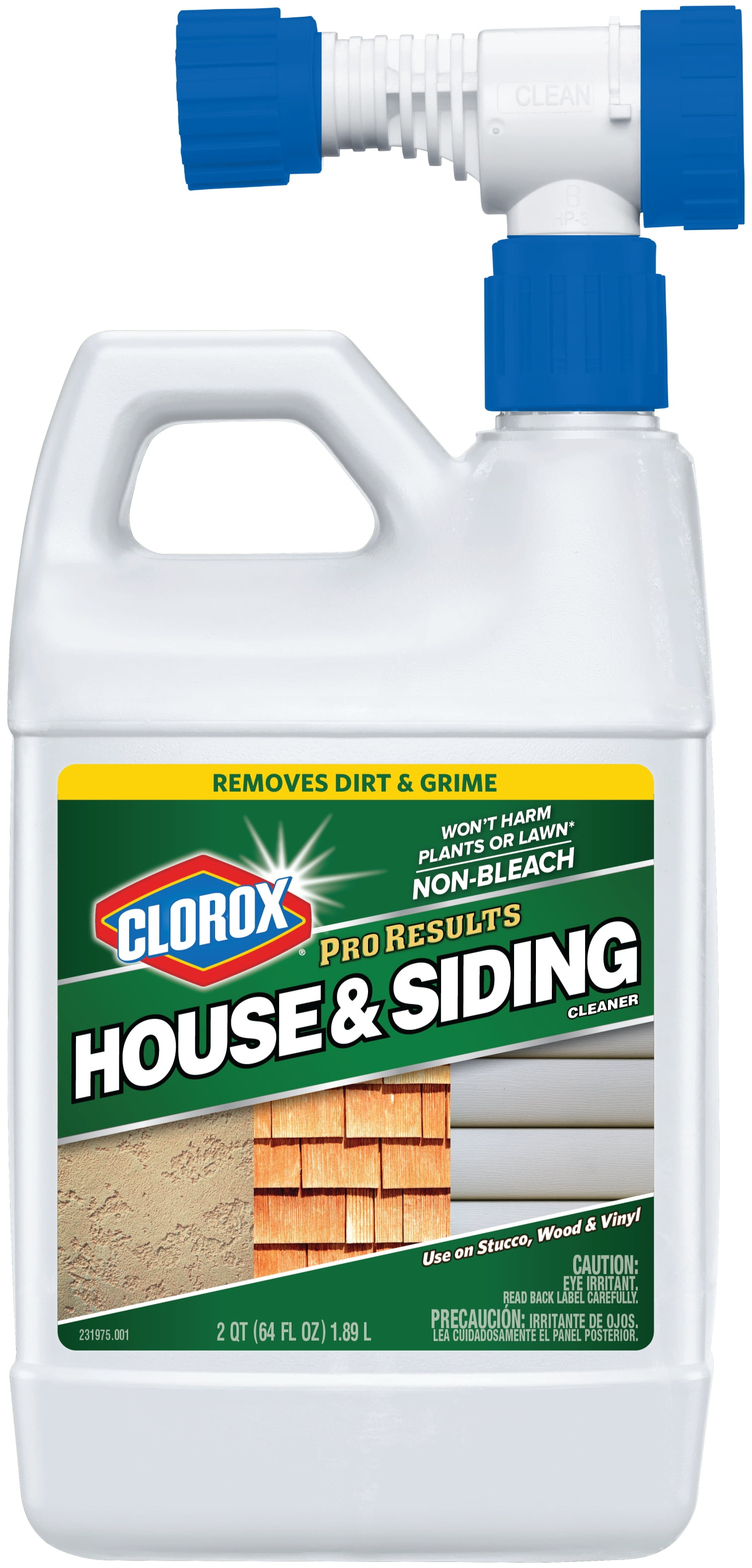 Clorox Pro Results House & Siding Cleaner, Bleach Free Outdoor Cleaner, 64 Ounce Bottle
